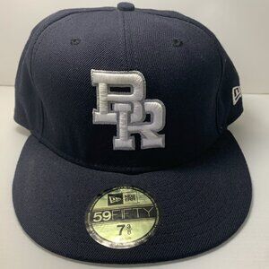 New Era 59Fifty BURN RUBBER BR Navy Wool Fitted 7 3/4 Cap (Fits Like 7 1/4)
